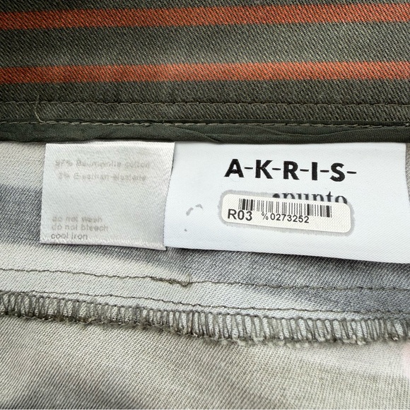 AKRIS PUNTO Women’s Size 12 Olive Plaid Side Zip Slim Fit Ankle Pants - Picture 7 of 12